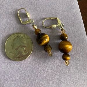 Nwot handmade tiger eye earrings